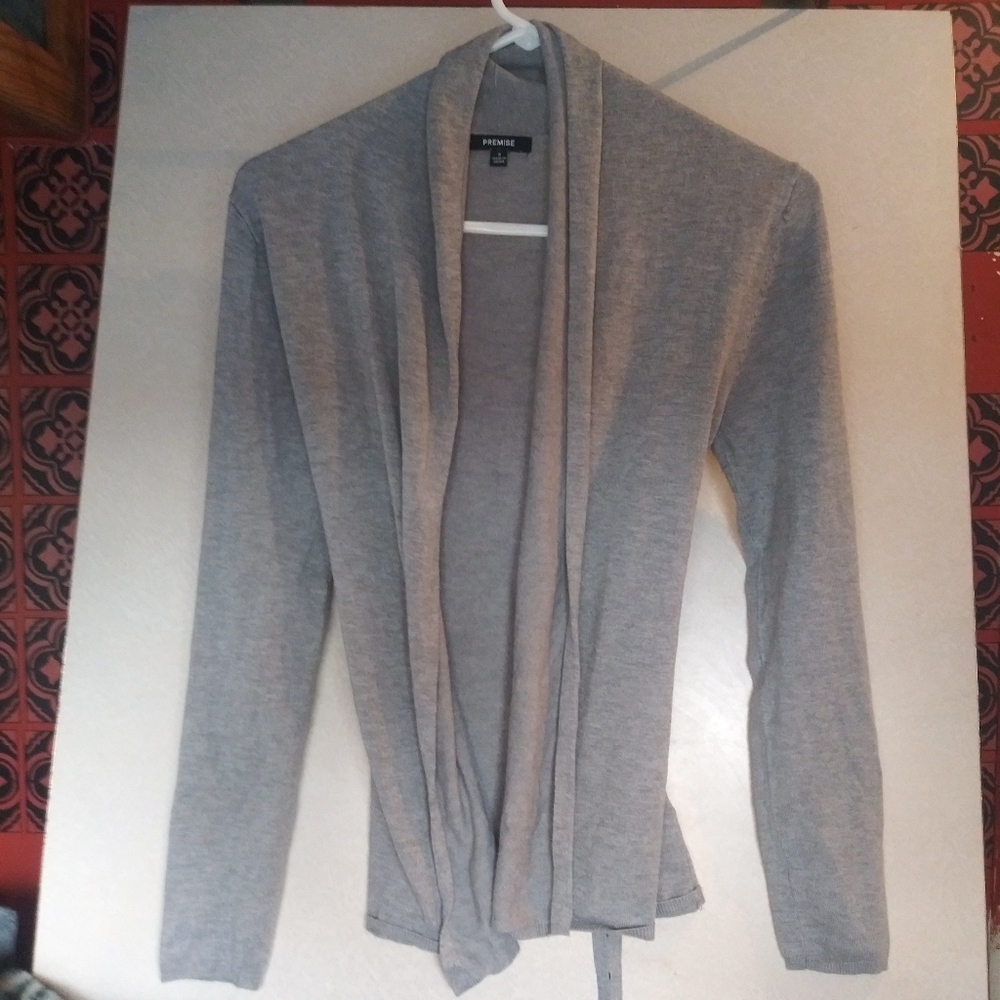 Premise Women Open Front Cardigan Size S Gray